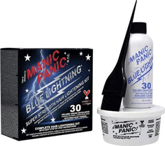 MANIC PANIC Kit Azul Relámpago con revelador de 30 volúmenes para uso doméstico seguro