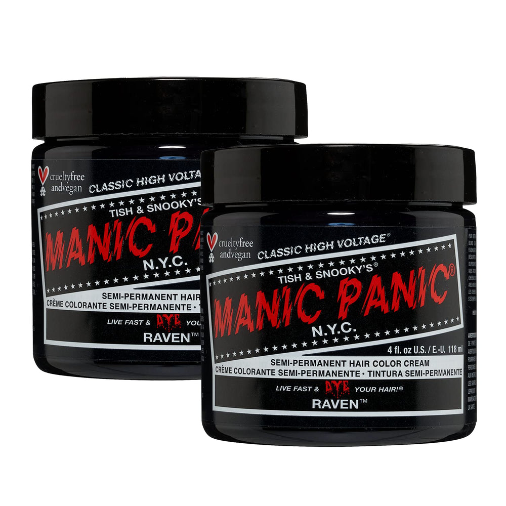 MANIC PANIC Classic Raven bottle pour demonstrates easy application for a bold black shade