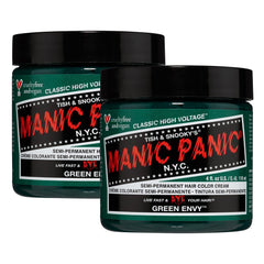 MANIC PANIC Green Envy en tono verde esmeralda para cabello, color duradero en casa.