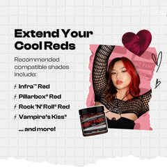 MANIC PANIC Rock Me Red, aplicacion-en-cabello-humedecido: deja tono rojo vibrante.