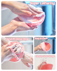 Manmihealth escobilla baño limpieza profunda rosado permite acceder a espalda.