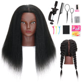 MannequeenHead cabeza de maniquí con cabello humano de 16 pulgadas listo para practicar peinados.
