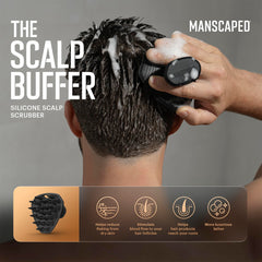 MANSCAPED Scalp Buffer diseño ergonómico para un agarre cómodo durante la limpieza.