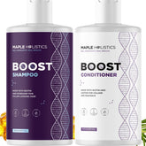 Botella de champu Maple Holistics con biotina para cabello fino aporta volumen