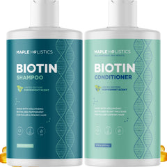 Maple Holistics champú biotina con volumen en botella, nutre cabellos finos para mayor cuerpo