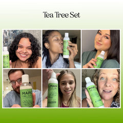 Maple Holistics Tea Tree Conditioner label closeup shows paraben-free ingredients