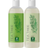 Maple Holistics Tea Tree Shampoo bottle shows sulfate-free cleansing for oily scalp.