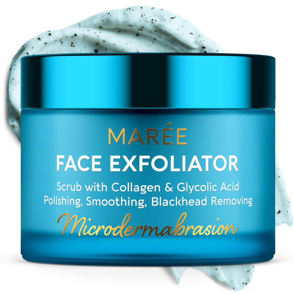 MAREE exfoliante facial en tubo, limpieza suave y renovadora para la piel.
