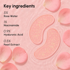 MAREE Patchs Yeux Gel Rose appliqués sous les yeux, sensation apaisante et hydratante.