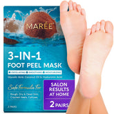 MAREE pie exfoliante 3 en 1 con calcetines para cuidado suave y renovador de la piel