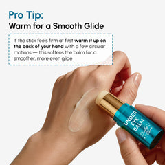 MAREE balm swatch on skin shows creamy texture for under-eye care