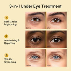 MAREE under-eye gels with hyaluronic acid and pearl extracts for hydration.