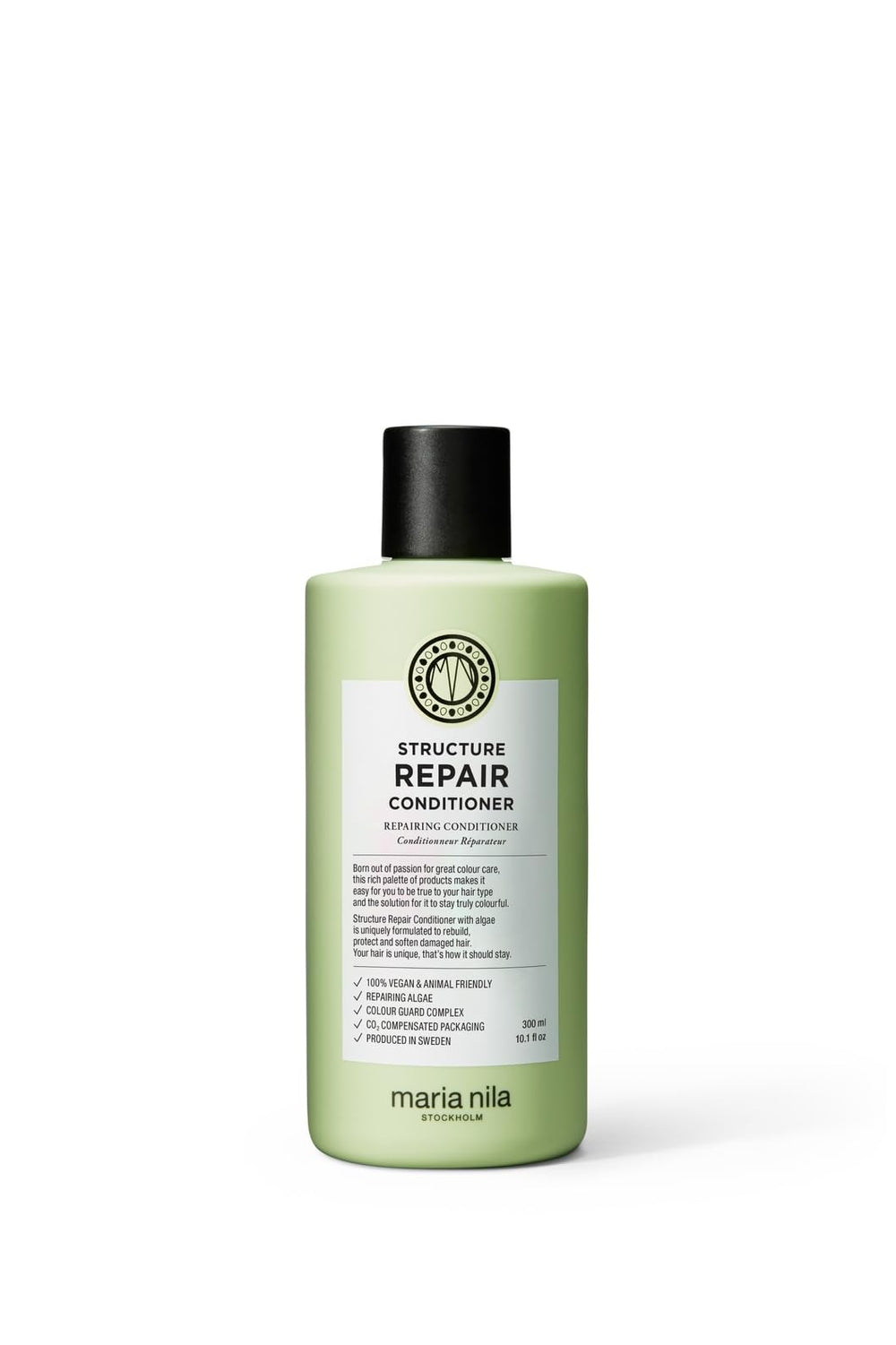 Maria Nila Structure Repair – vue bouteille, soin nourrissant pour cheveux abîmés.