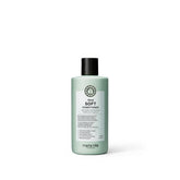 Bouteille Maria Nila True Soft prête pour hydrater les cheveux secs.