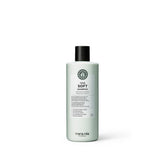 Bouteille Maria Nila True Soft, hydratation douce pour cheveux secs.