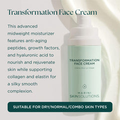 Aplicación de la crema en el rostro con Marini SkinSolutions para piel suave