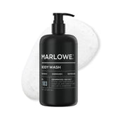 MARLOWE No.103: botella de gel de ducha con cedro y sal marina, sensación refrescante.