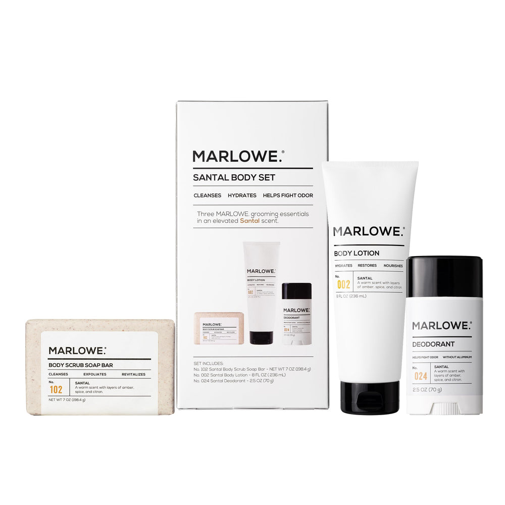 MARLOWE Santal Exfoliante Barra: exfolia suavemente para piel suave y limpia.