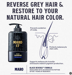 MARO17 Black+ Shampoo – démonstration de massage du cuir chevelu, rituel relaxant