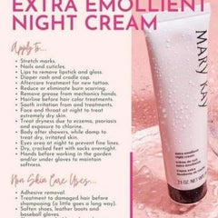 Mary Kay Extra Emollient Night Cream en lata: hidratación nocturna para piel seca.