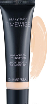 Fond Mary Kay TimeWise Luminous 3D dans sa bouteille pour un teint unifié et lumineux.