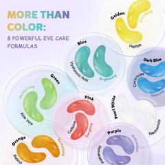 Maskiss parches bajo ojos 8 colores, uso individual para higiene y frescura.