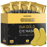 Maskiss parches de ojos 24k oro reducen hinchazón y revitalizan la mirada.