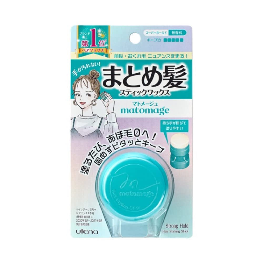 Matomege UTENA Mate Stick en la mano para peinado rápido y discreto.