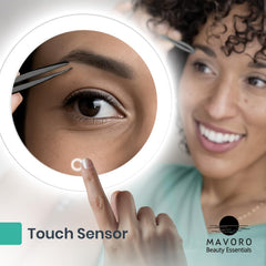 Espejo con tres ventosas de Mavoro ofrece sujeción estable en superficies