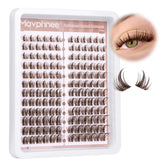 Mavphnee brown lash clusters 144pcs for natural daytime look.
