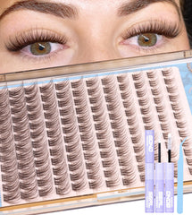 Pestañas marrón natural con rizo CC de Mavphnee para look suave diario
