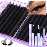 Pestañas en kit de clústeres Mavphnee 14-20 mm para volumen personalizable.