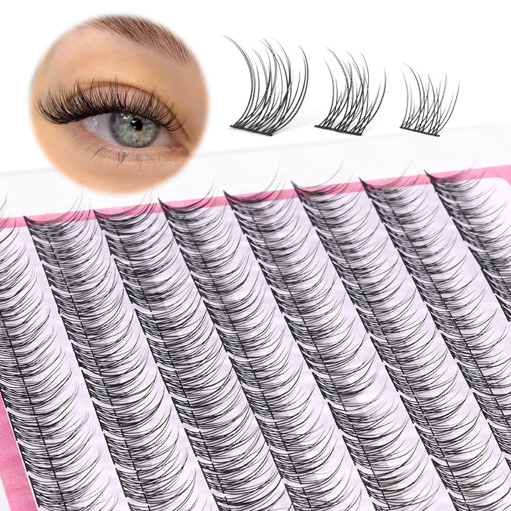 Pestañas agrupadas naturales de Mavphnee con rizado cc para mirada suave.