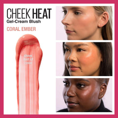 Maybelline Cheek Heat facilita la aplicación intuitiva para un rubor modulable.