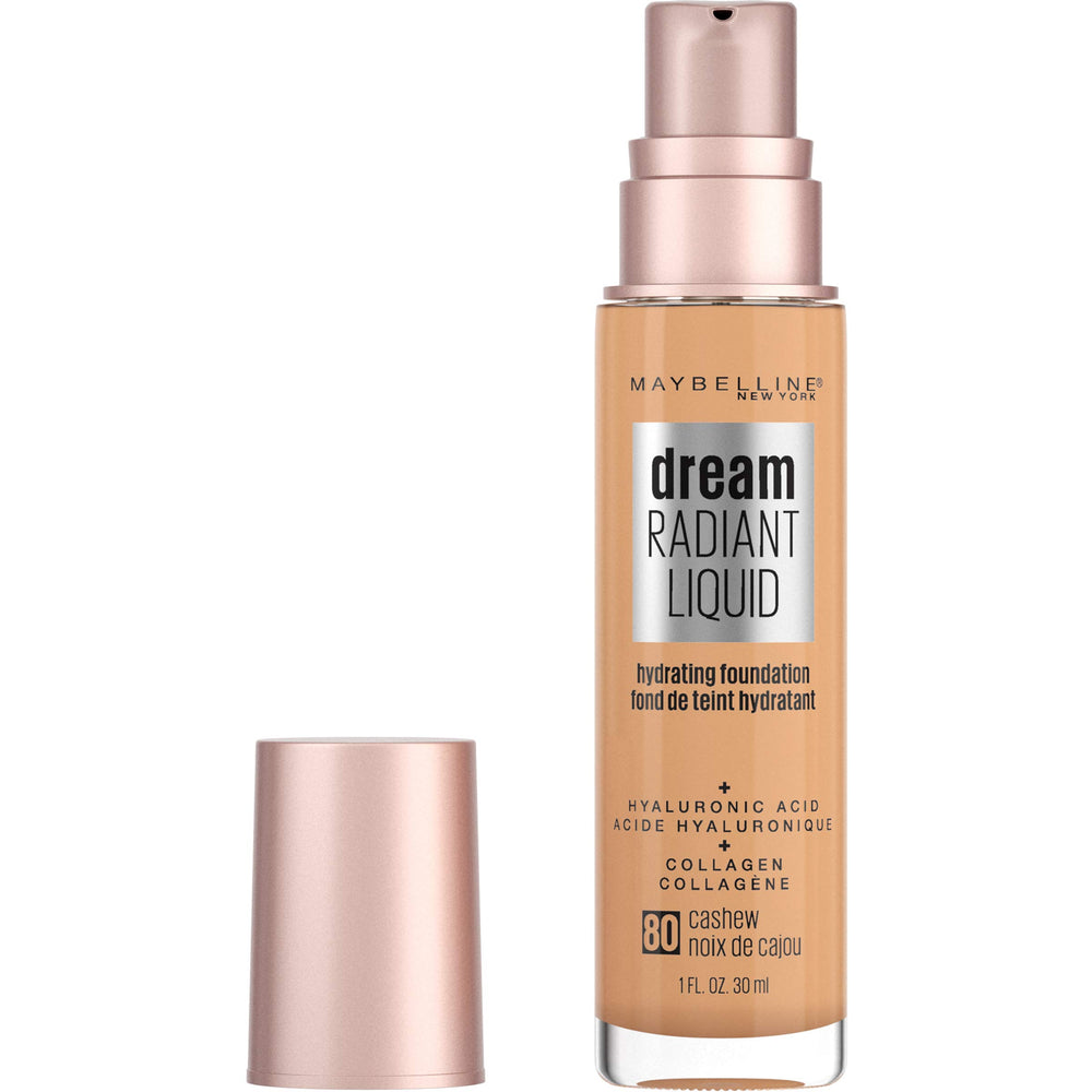 Maybelline Dream Radiant: botella de fondo, acabado natural y ligero.