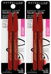 Maybelline Expert Wear lapiz doble cejas ojos negro aterciopelado para delinear y definir cejas.