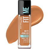Maybelline Fit Me envase cappuccino, tono natural para piel normal a grasa.