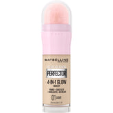 Maybelline Instant Perfector Glow bottle with built-in sponge for quick, even coverage.