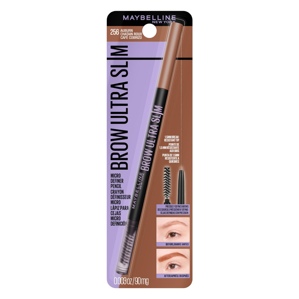 Maybelline lapiz cejas ultra-delgado para trazos precisos y naturales.