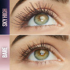 Maybelline Lash Sensational Sky High muestra pestañas largas y definidas.