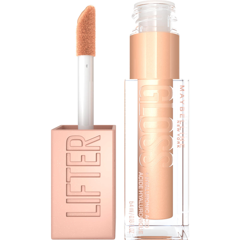 Maybelline Lifter Gloss con aplicador XL ofrece labios brillantes e hidratados.