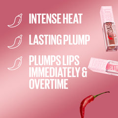 MAYBELLINE Lifter Gloss Plump con chile y Maxi-Lip realza el contorno labial.