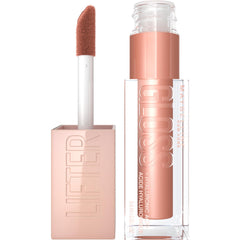Maybelline Lifter Gloss tono Piedra con aplicador XL para una aplicación rápida y uniforme.