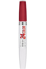 Maybelline Super Stay 24: aplicación en dos pasos para color duradero.