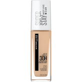 Base Maybelline Super Stay: bote visible y tono natural beige para uso diario