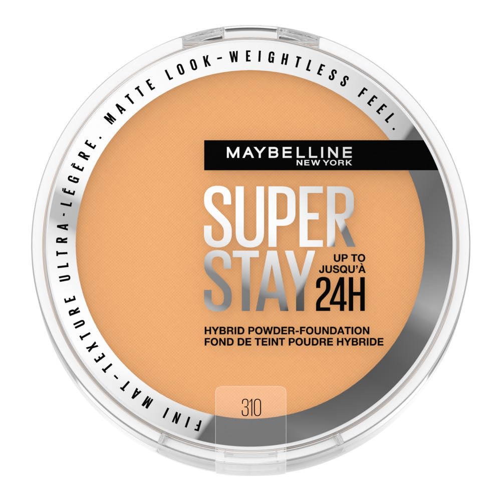 Maybelline Super Stay Hybrid Polvo Base Cobertura Media: envase visible y acabado mate