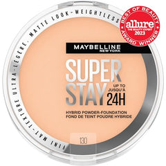 Maybelline Super Stay Hybrid polvo, textura suave para cobertura uniforme.