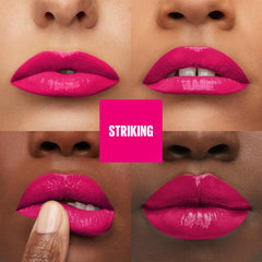 Maybelline Super Stay Vinyl Ink muestra tonos rosados para looks diarios.