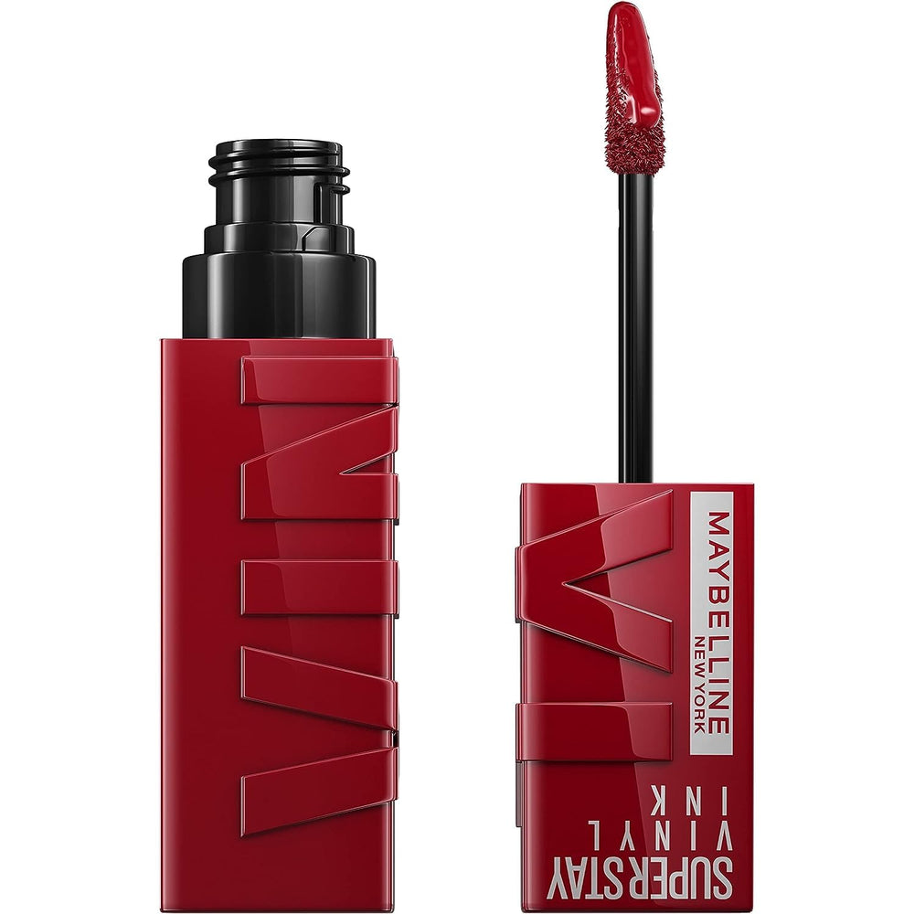 Maybelline Super Stay Vinyl Ink con aplicador preciso para color duradero y uniforme.