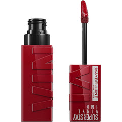 Maybelline Super Stay Vinyl Ink con aplicador preciso para color duradero y uniforme.